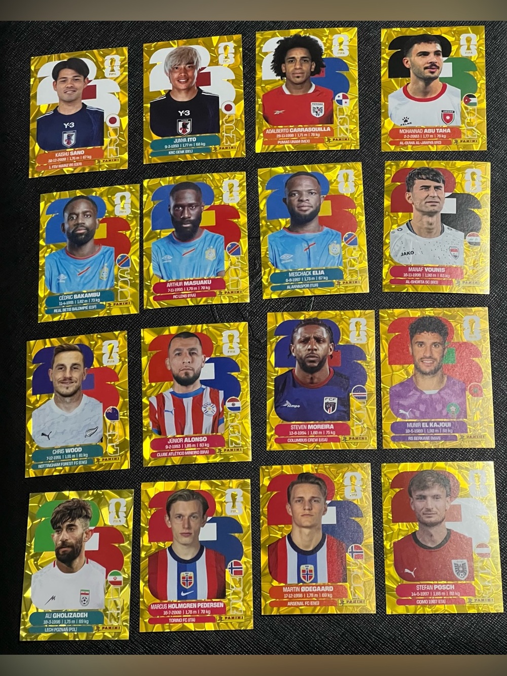 20x Panini Fifa Soccer World Cup 2026 Mix Of Gold Crumple Stickers
